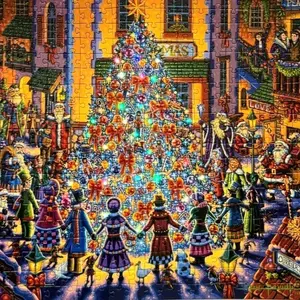 Dowdle Christmas Magic Light Up Puzzle with Real LED Lights - 500 Piece