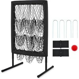 9-Hole Pitching Net Plus, Baseball Net with Authentic Strike Zone for Outdoor & Indoor Use, Height Adjustable Baseball  Net for Batting Pitching Hitting, Clearance Softball Aid Equipment