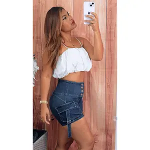 Makis 101 High-Waisted Above-the-Knee Shorts for Women - Breathable Lightweight Fabric Push-Up Effect Comfortable Summer Bottoms