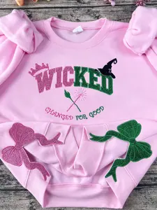 Wicked Changed for Good Embroidery Sweatshirt, Wicked Fan Gift Sweatshirt, Defy Gravity Sweatshirt, Elphaba & Glinda Musical Fan Gift Magic