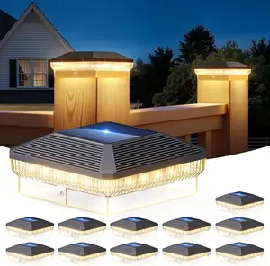 WdtPro Solar Post Cap Lights Outdoor, 40 LEDs 4x4 Fence Post Solar Lights Outdoor Waterproof with 3 Modes, Solar Powered Deck Fence Cap Light for 3.5x3.5 4x4 Vinyl Wooden Posts