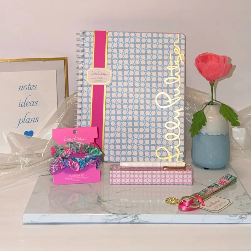 Lilly Pulitzer Spiral Notebook 5-Piece Bundle with Matching Accessories