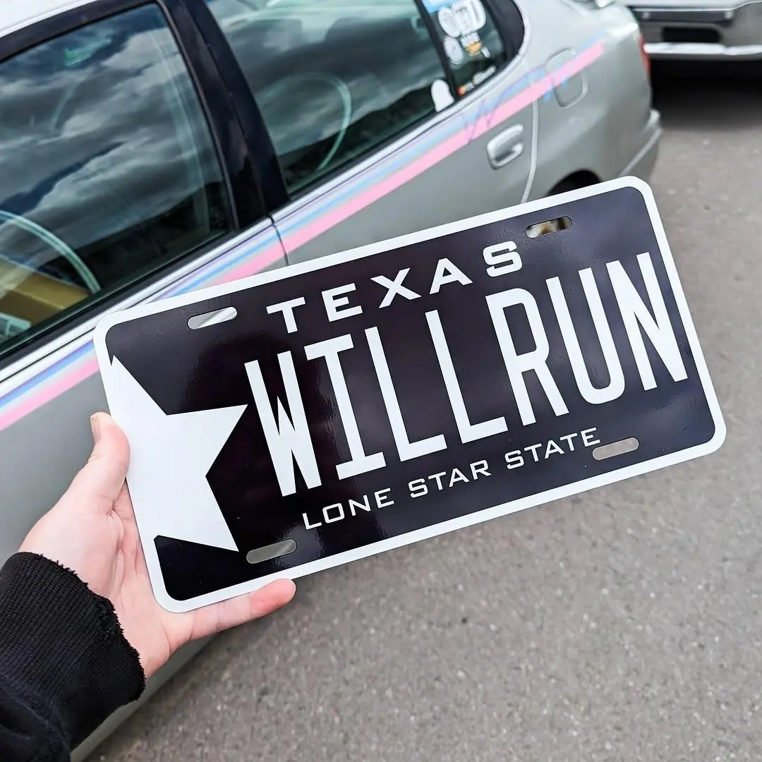 Texas WILL RUN License Plate- Custom License Plate
