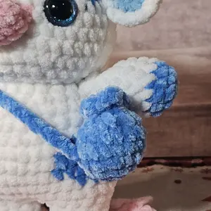 Handmade Blueberry Cow Crochet Plushie
