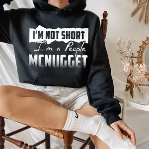 Funny Hoodie I'm Not Short I'm A People Mcnugget Sweatshirts Menswear Unisex Decoration Jet Print Tops Yarn Pullover Womenswear Black
