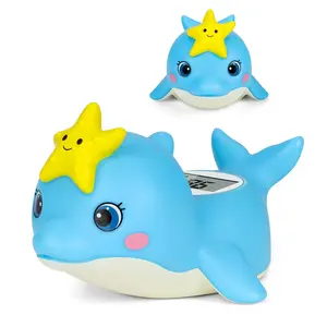Dolphin Floating Baby Bath Thermometer for Newborns, Waterproof Bath Temperature Monitor with Hot & Cold Safety Alert