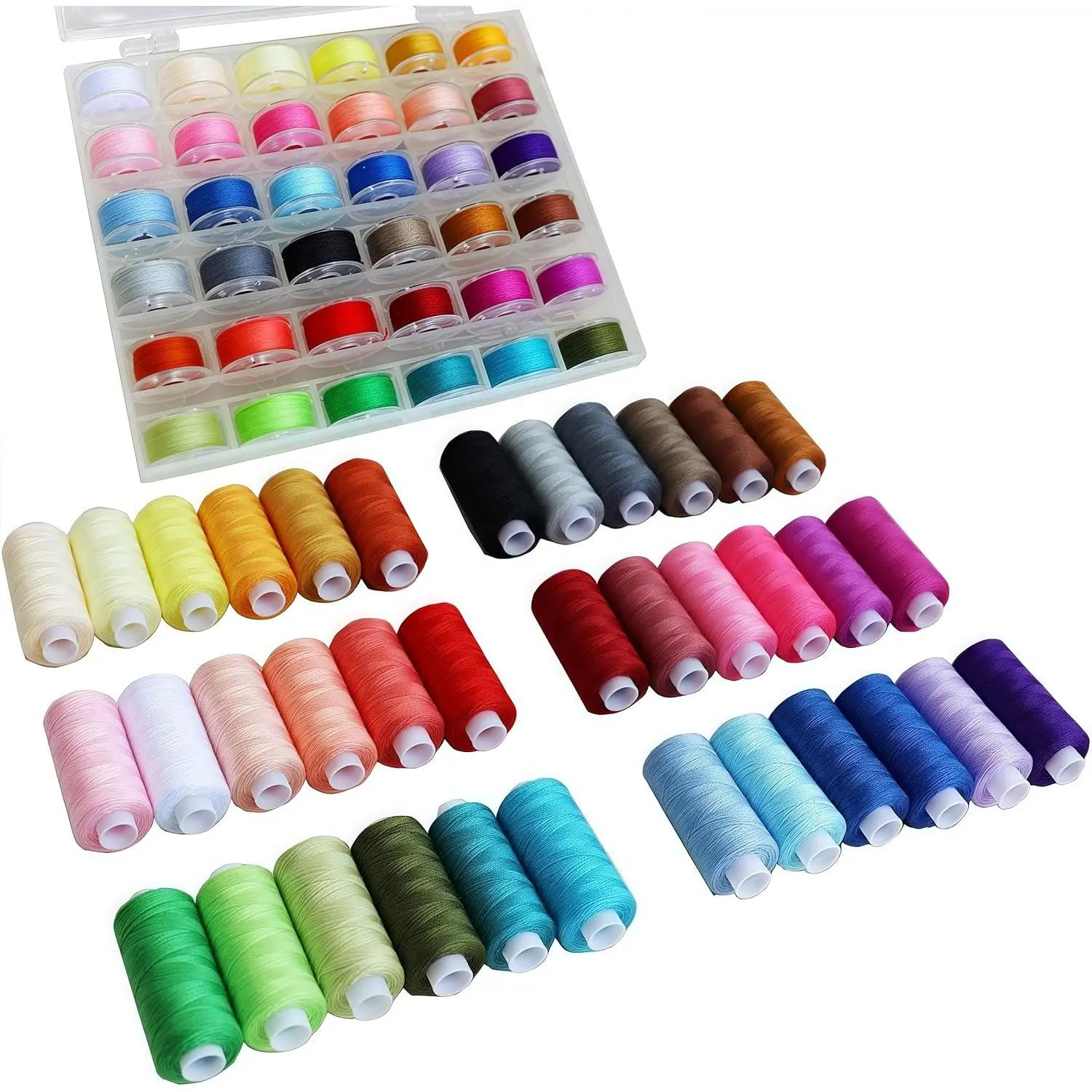 72 count Thread for Sewing, 36 Colors Sewing Thread Assortment with 36 Matched Prewound Bobbins