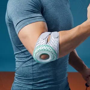 Motorcycle Dual-Density Elbow Pads with Flexible Compression Sleeve, Breathable Mesh Fabric, Strap-Adjust Adjustable Arm Strap, Ideal for Athletes, Cycling, Tennis