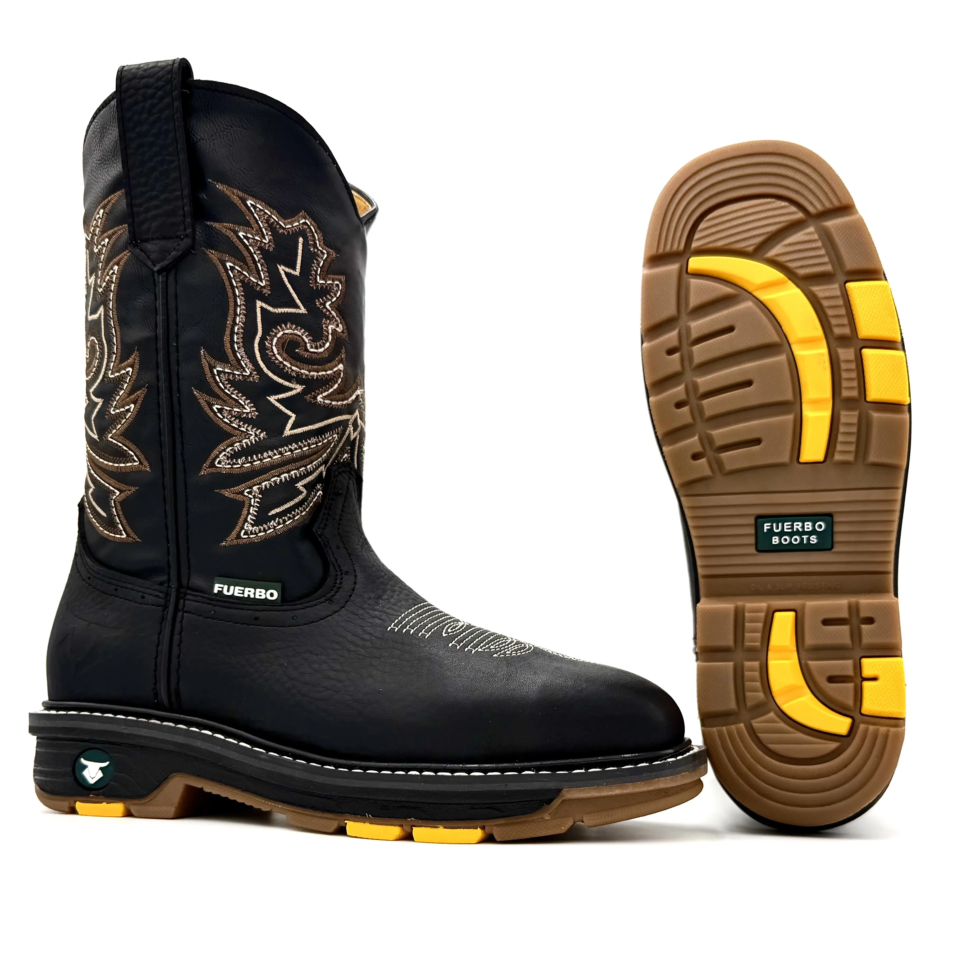 Fuerbo 5061 Rodeo Work Boots Pull On Composite Toe Available Full Grain Leather Goodyear Welt Dual Density Sole