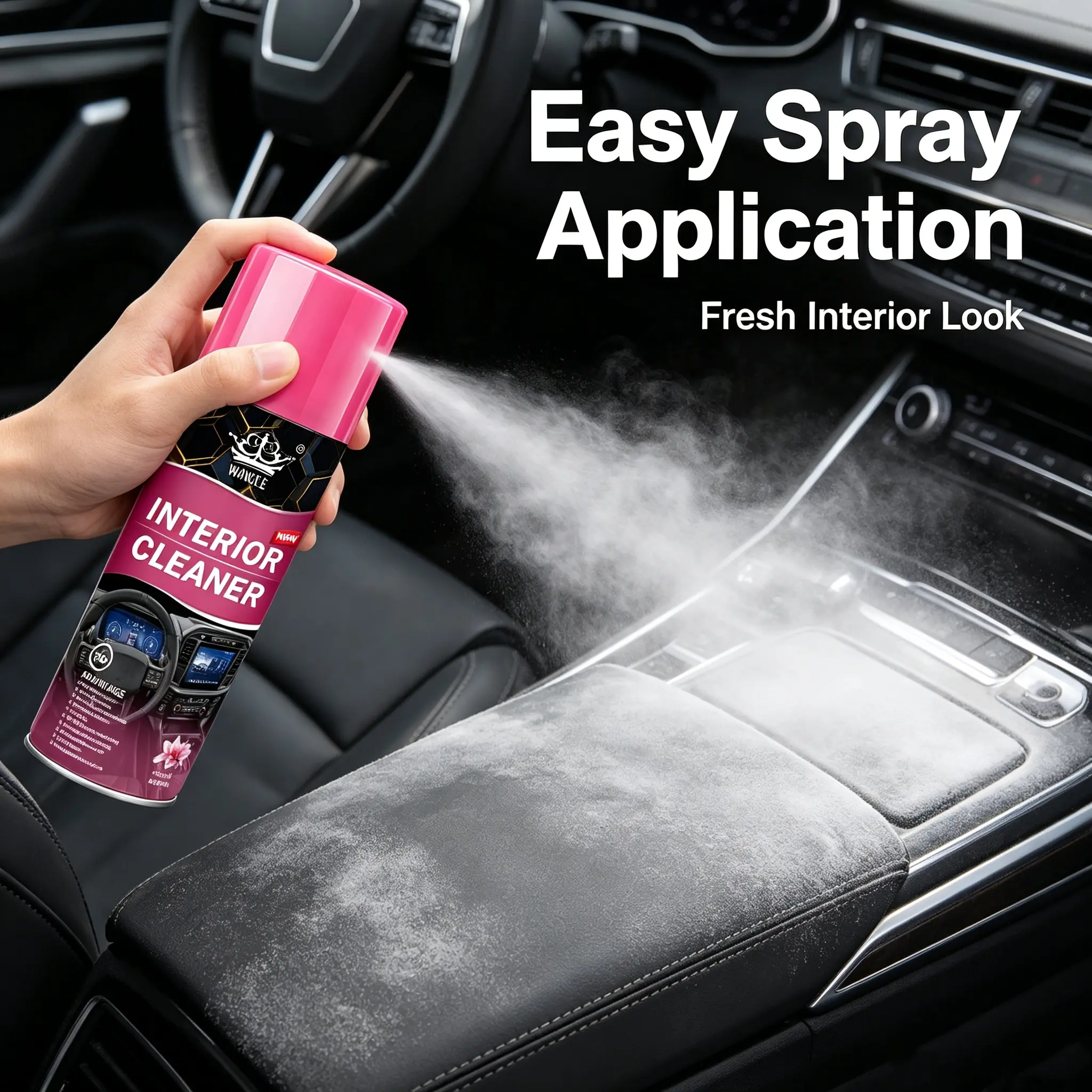 Car Premium Quick Detailer Spray, Waterless CarWaxCleaner, High Gloss Finish & Durable Surface ProtectionforAutomotive Vinyl, Rubber, Plastic and Leather, Suitableforinterior & Exterior Use
