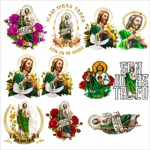 San Judas Tadeo DTF Gang Sheet | Premium Ready-to-Press Heat Transfer Designs for Shirts, Hoodies & Apparel