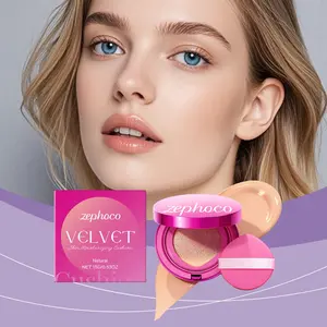 1pc Velvet Moisturizing Cushion Series, Natural Concealer Portable Lightweight Breathable Foundation, Non-Crease Long-Lasting Makeup