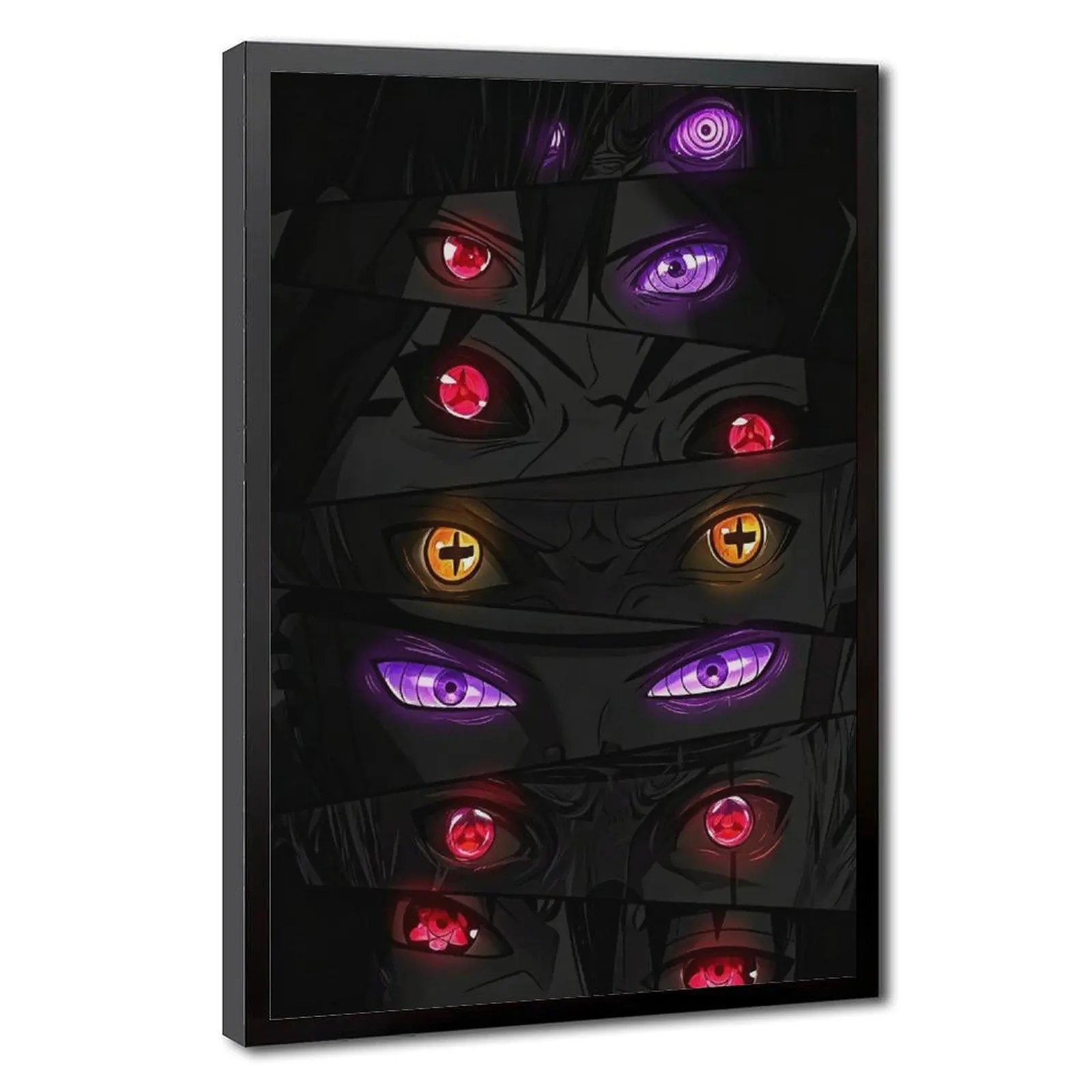 Naruto Sharingan Manga Artwork Prints - Sasuke, Itachi, Kakashi Anime Posters, Minimalist Hanging Wall Decor Set, Framable Aesthetic Gift for Teen Boys Anime Lovers, Frame