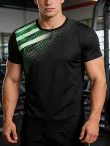 Men's Breathable Quick Drying Sports Tee Regular Fit Casual Short Sleeve T-shirt for Gym Workout Running Men's Sportswear for Summer