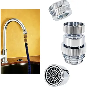 3/4 Inch GHT thread Garden Hose Adapter with Aerator, 360  Swivel Faucet to Garden Hose Adapter,Sink Garden Hose Attachment Connection for Bathroom Kitchen