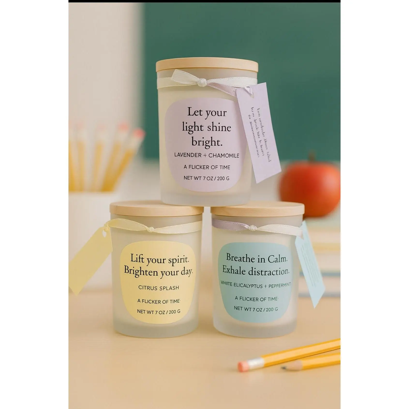 Back to School Candle Gift Set – Teacher Appreciation Soy Candles in Gift Box