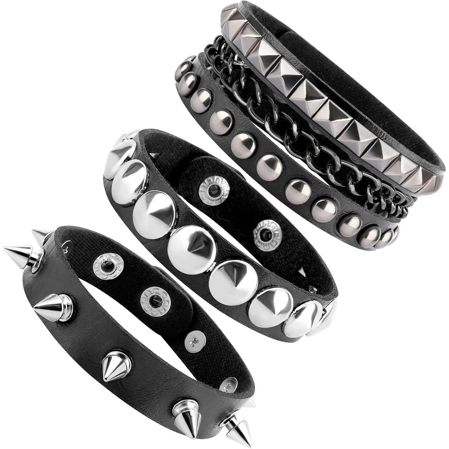 Studded Bracelet, Spike Punk Goth Punk Leather  Bracelets for Women Men