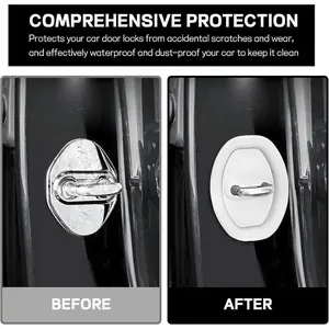 4pcs Silicone Door Latch Protective Cover Shock Absorbing Car Door Lock Guard for Vehicle Locks Easy Installation
