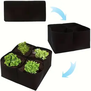 Multi-grid Felt Planting Bag, 2 Counts Breathable Lightweight Garden Grow Bag, Garden Planting Bag for Indoor & Outdoor Use