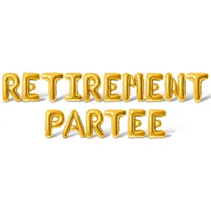 Letter Balloons - RETIREMENT PARTEE 16" Inch Alphabet Letters Foil Mylar Balloon Retirement Party Banner