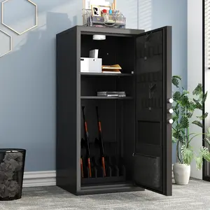 FUFU&GAGA 39.4" Tall Gun Safe Cabinet, Electronic Firearm Storage Safe with Digital Keypad & Removable Shelves