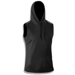 Men’s summer casual sports hooded tank top—simple, stylish design with a trendy sporty look; loose and comfortable fit, suitable for work commutes and more. Men’s top.,summervibes