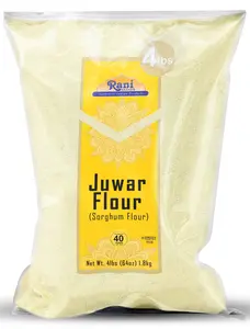 Rani Juwar (Sorghum) Flour, 64oz (4lbs) 1.81kg Bulk ~ All Natural, Salt-Free | Vegan | No Colors | Gluten Friendly | NON-GMO | Kosher | Indian Origin