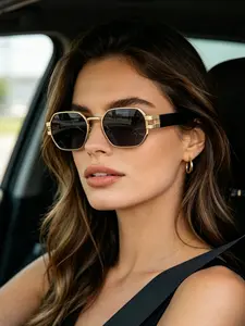 Unisex Retro Oval Frame Sunglasses, Lightweight Durable Design, Perfect for Vacation & Casual Wear, Ideal for Outdoor Events & Driving, Summer Trendy Sunglasses, Trendy Frames Sunglasses