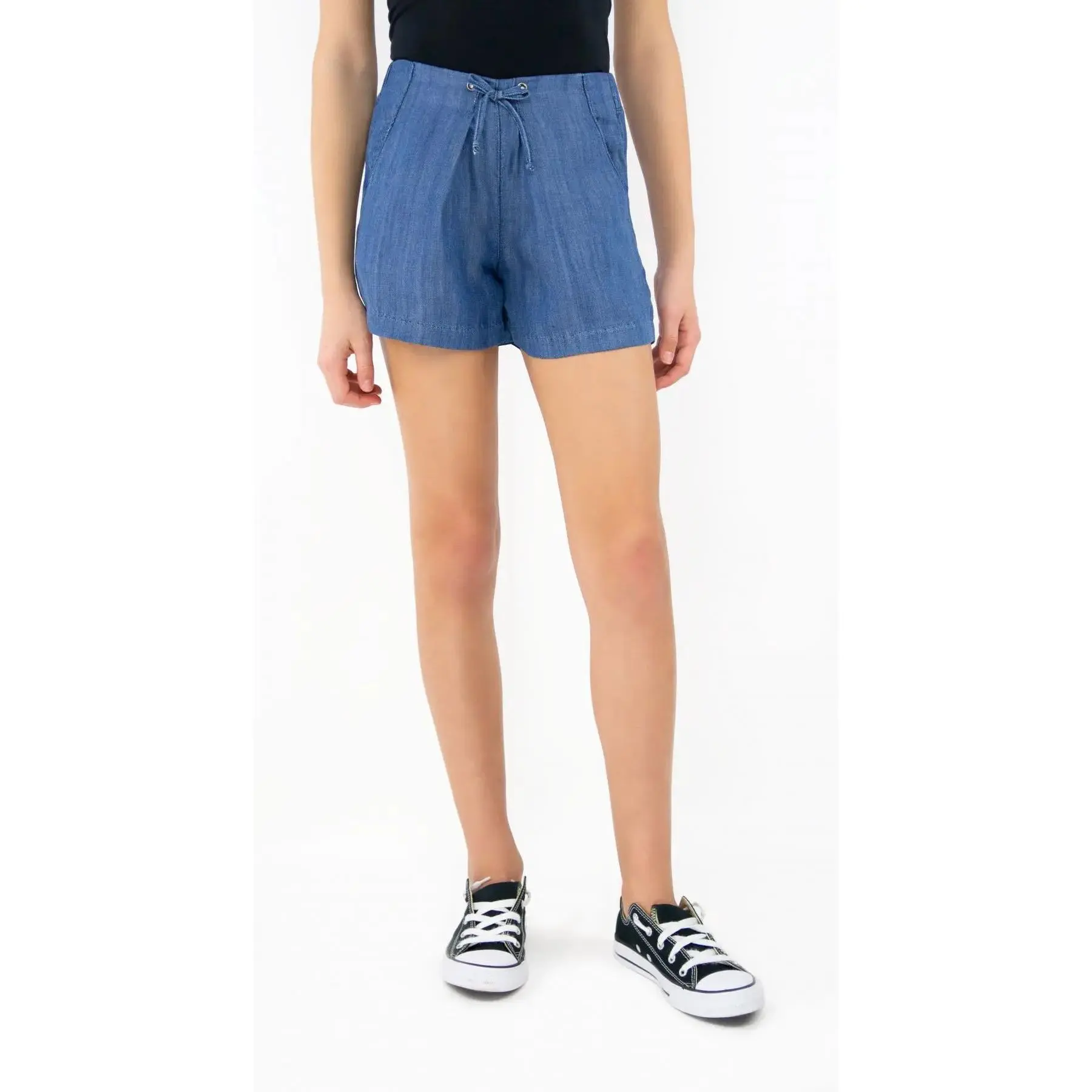 Pleated Chambray Short