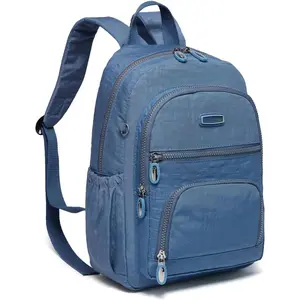 Small Size Backpack, Durable Lightweight Daypack for Women Girls & Boys Hiking Travel Sports, Light Blue