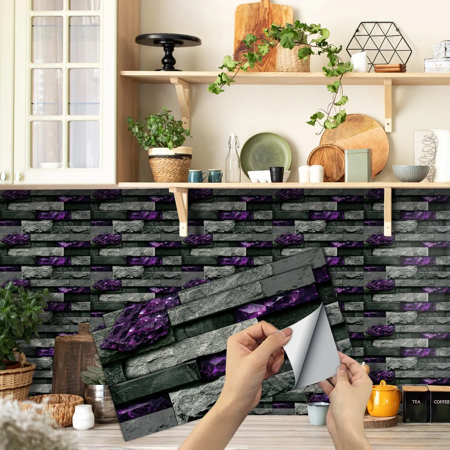 Vintage Brick Pattern Wall Sticker, Self-Adhesive Waterproof Wallpaper, Ideal for Bedroom, Kitchen, Fireplace Decor