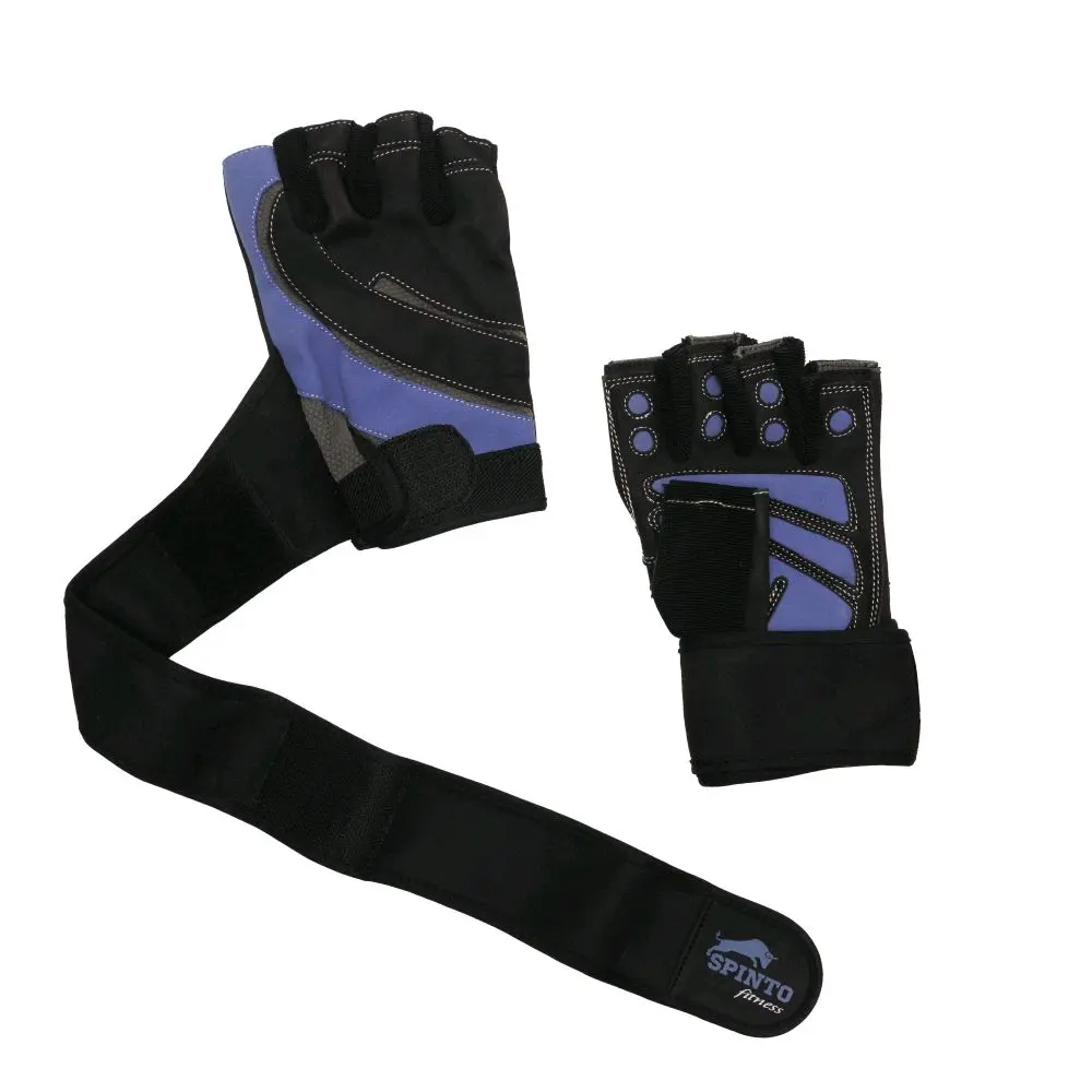 SPINTO FITNESS Premium Gym Training Wrist Strap Gloves - Universal Synthetic Adult Lifting Gloves with Supportive Wrist Wrap, Secure Grip Design, Training Gloves