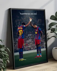 SUPER HEROS ARE REAL - RAPHINHA & YAMAL Poster ( Unframed - Print Only )