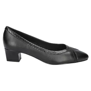 Easy Street Womens Myrtle Round Toe Block Pumps Dress Casual Low Heel 1-2" - Black