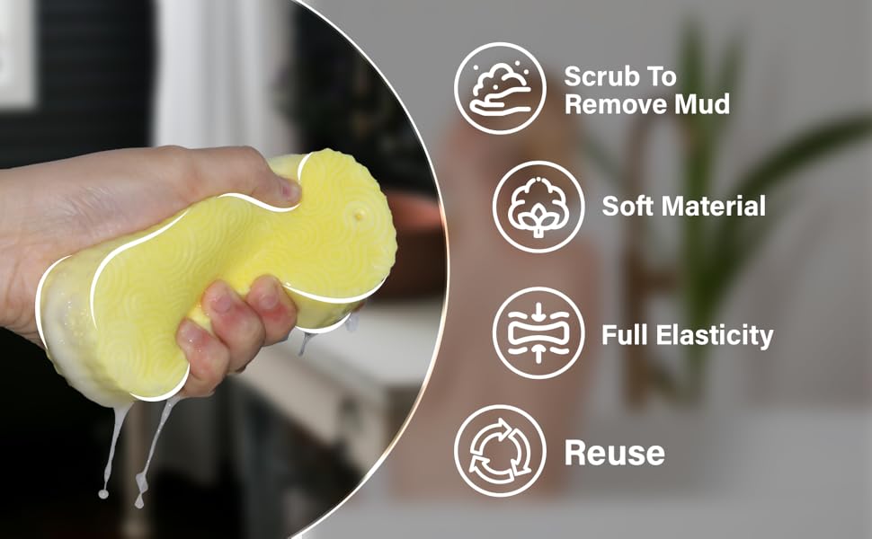 2PCS 3D Ultra Soft Exfoliating Bath Sponge, Gentle Deep Cleansing Body Scrubber for All Skin Types, Reusable & Durable Skin Peeling Sponge for Kids & Adults