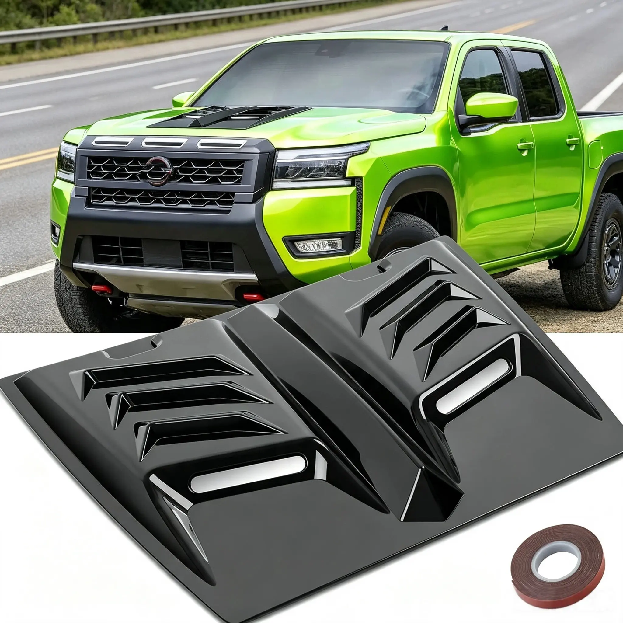 ABS Plastic Universal Fit Engine Hood Air Vent Trim Cover - Tool-Free Car Exterior Decoration Accessory with Rugged Look, Enhanced Cooling, Wind Reduction, Anti-Scratch Protection (Car Accessories), Accessories For Car