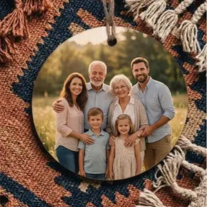 Personalized Wood Photo Ornament – Custom Round Christmas Keepsake, Rustic Holiday Gift, 4" or 4.75" Rustic Holiday Ornament