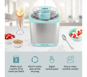 Nostalgia Aqua 2-qt. Digital Ice Cream Maker