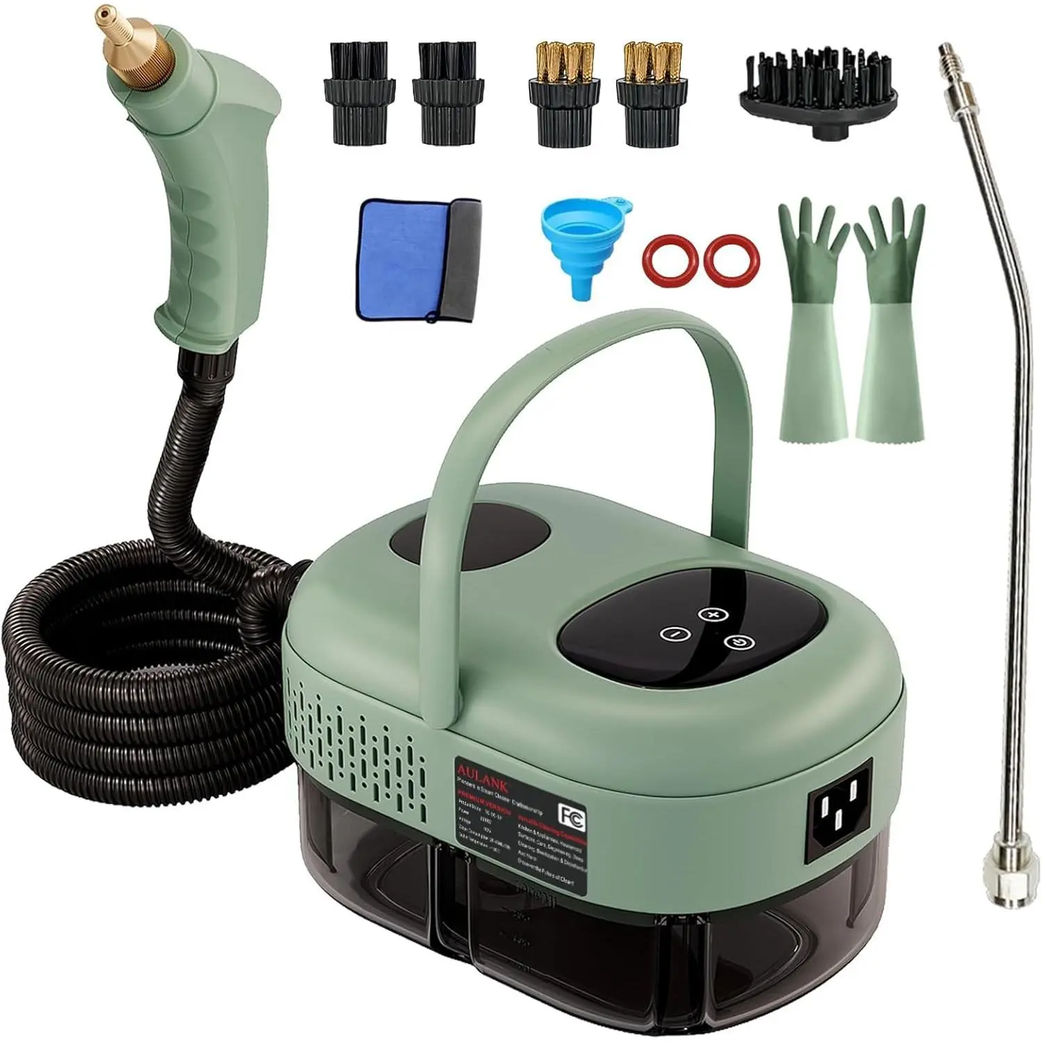 Compact Portable Pressurized Handheld Steam Cleaner (Gray) - 6-Level Adjustable, 15s Heat-Up, 14pcs Accessories for Home Tile, Grout Cleaning, Car Detailing; Engraving Pen with Diamond Bits business small
