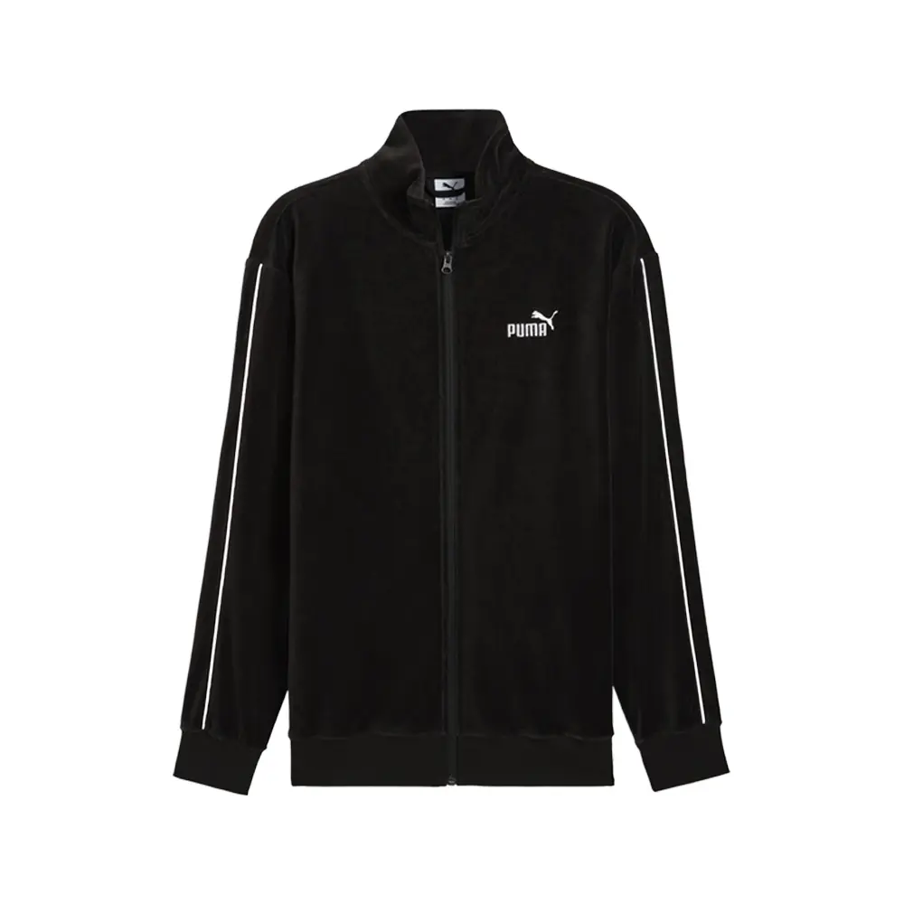 PUMA Mens Essentials Elevated Velour  Athletic Outerwear Casual - Black