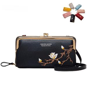 ELIPAPRO  AS211 Women's PU Leather Long Mobile Phone Wallet 2025 New Large-capacity Detachable Messenger Shoulder Bag