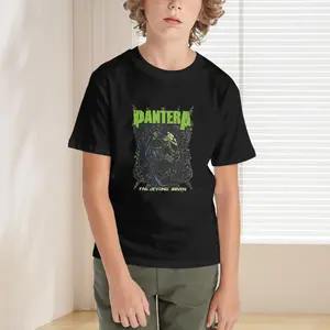 Pantera Kids T-Shirt - 100% Pure Cotton, Unisex Fit, Soft & Breathable, Ideal for School, Work, or Casual Wear, Classic Crew Neck, Extended Shoulder Coverage, Suitable for All Ages