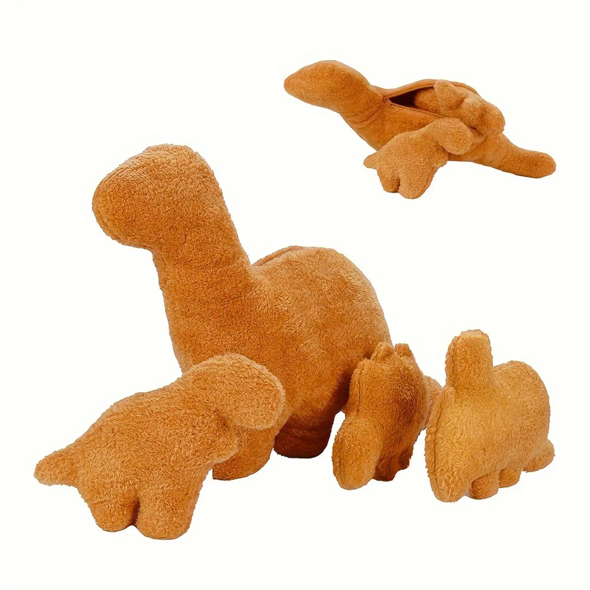 Dinosaur Design Plush Toy Set, 1 Count Stegosaurus Stuffed Toy with 3 Counts Small Dinosaur, Soft Cute Plushies for Teens Pets Adults, Fluffy Stuffed