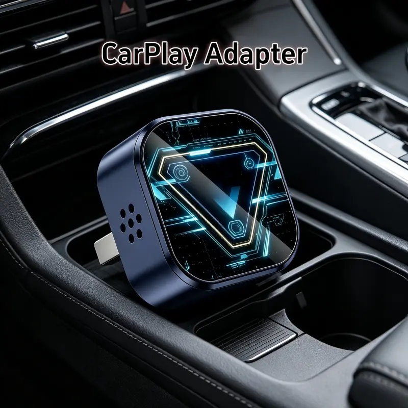 2026 Upgraded Wireless CarPlay Streaming Adapter, Car Gadgets, a 4-in-1 wireless CarPlay adapter for Android and iPhone supports CarPlay, screen mirroring, AirPlay mirroring, and Android mirroring; plug and play