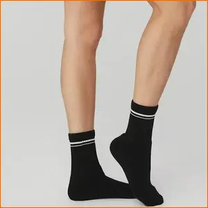 2025 Autumn Winter Cotton Socks Letter Print Yoga Running Sports Crew Socks Individually Packaged Moisture Wicking Warm Casual Fitness Active Socks OS Size