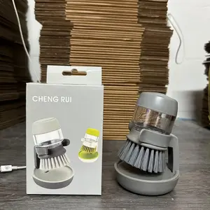 New kitchen non-oil decontamination washing pot brush, household automatic liquid brush pot portable liquid pressure washing