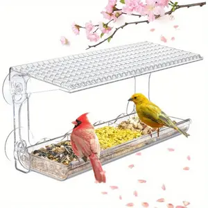 Outdoor Window Bird Feeder, Wild Bird Feeder, Bird Feeding Station, Transparent Design, Strong Suction Cups, Easy Installation, Perfect for Garden and Yard Observation