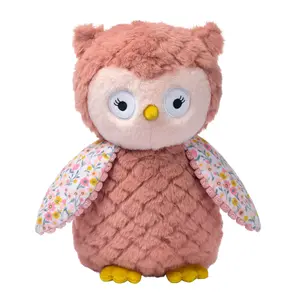 Lambs & Ivy Little Garden Textured Floral Plush Owl Stuffed Animal Toy - Twiggy