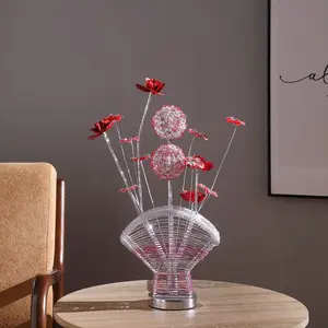Flower Desk Lamp, Unique Designed Table Lamp for Bedroom & Livingroom Corner, Aluminum made Flower Vase Lamp Home Decor Night Light classroom lights