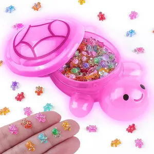 200 Pcs Mini Resin Turtle with 1 Pc Jumbo Resin Pink Turtles Luminous Miniature Tiny Turtles Glow in The Dark for Fairy Garden Dollhouse Micro Landscaping